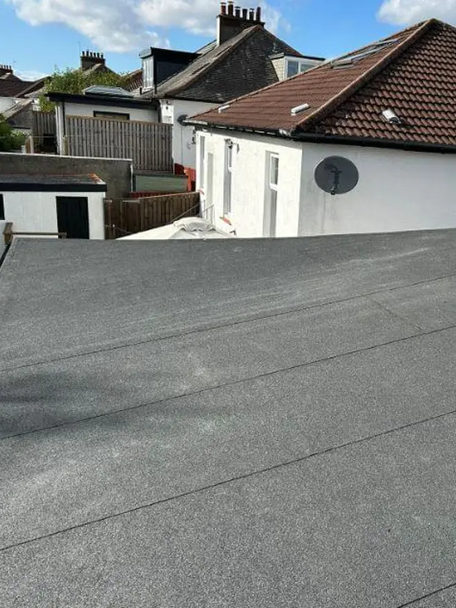 New flat roof seen from above
